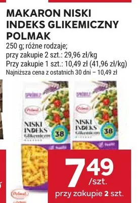 Makaron niski indeks glikemiczny Polmak promocja w Stokrotka