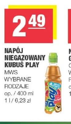 Napój niegazowany Kubuś Play promocja w SPAR