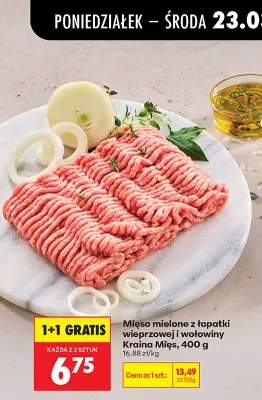 Mięso mielone z łopatki wieprzowej i wołowiny promocja w Biedronka