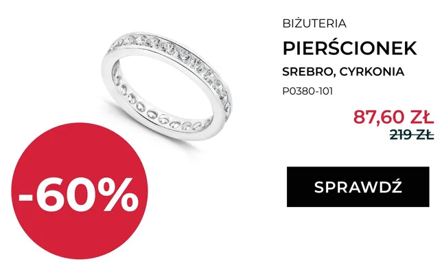 Pierścionek srebrny z cyrkoniami Briju promocja w Briju