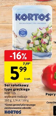 Ser sałatkowy typu greckiego Kortos wybrane rodzaje promocja w Intermarche