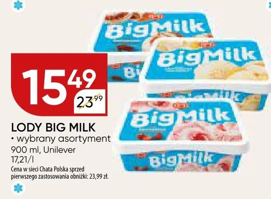 Lody Big Milk Unilever promocja w Chata Polska