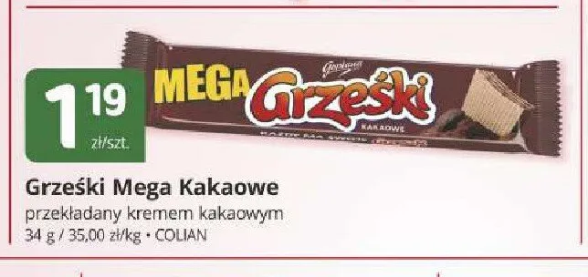 Wafel Grześki Mega Kakaowe promocja w Marketvita