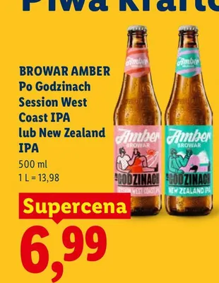 Piwo Browar Amber Po Godzinach Session West Coast IPA promocja w Lidl