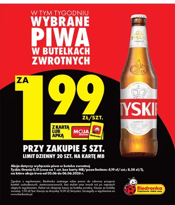 Piwo Tyskie Gronie promocja w Biedronka