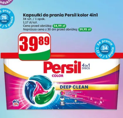 Kapsułki do prania Persil kolor 4in1 Discs Deep Clean promocja w Dino