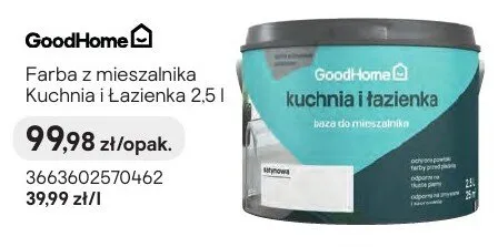 Farba z mieszalnika GoodHome Kuchnia i Łazienka 2,5l promocja w Castorama
