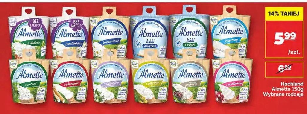 Serek twarogowy Hochland Almette lekki naturalny promocja w API Market