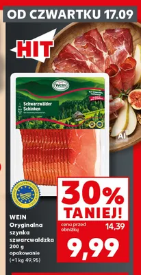 Oryginalna szynka szwarcwaldzka Wein promocja w Kaufland