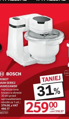Robot BOSCH MUM SERIE2 MUMS2AW00 promocja w Selgros