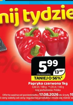 Papryka czerwona promocja w Delfin