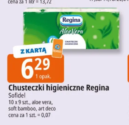Chusteczki higieniczne Regina soft bamboo 10-pak promocja w Leclerc