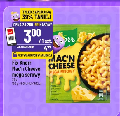 Fix Knorr Mac'n Cheese mega serowy promocja w POLOmarket