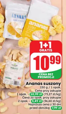 Ananas suszony promocja w Dino