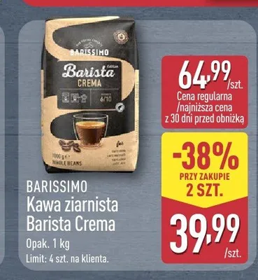 Kawa ziarnista Barissimo Barista Crema promocja w Aldi