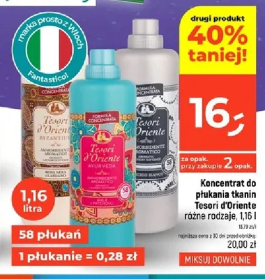 Koncentrat do płukania tkanin Tesori d'Oriente Muschio Bianco promocja w Dealz