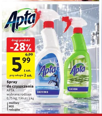 Spray do czyszczenia kuchnia Apta promocja w Intermarche
