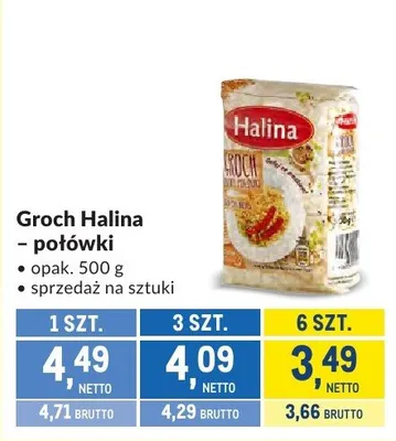 Groch Halina – połówki promocja w Makro