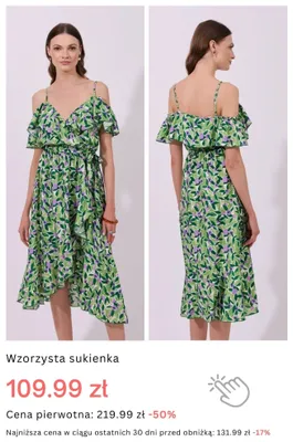 Wzorzysta sukienka promocja w Monnari