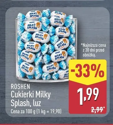Cukierki Milky Splash Roshen luz promocja w Aldi