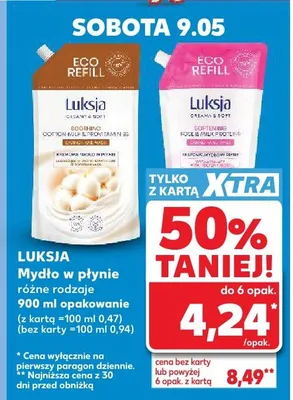 Mydło w płynie Luksja Creamy & Soft Softening Rose & Milk Proteins Eco Refill promocja w Kaufland