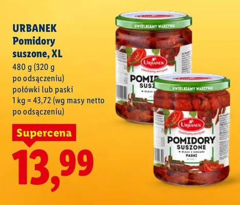 Pomidory suszone, XL połówki lub paski promocja w Lidl