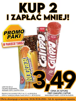 Lody Calippo truskawka promocja w Kupiec