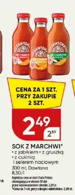 Sok z marchwi z jabłkiem Dawtona promocja w Chata Polska