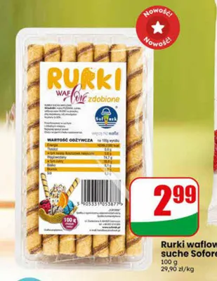 Rurki waflowe suche Soforek promocja w Dino
