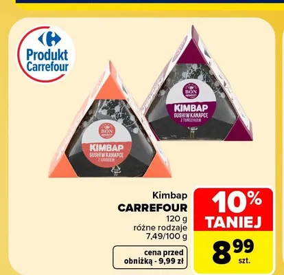Kimbap sushi w kanapce z tuńczykiem Carrefour promocja w Carrefour
