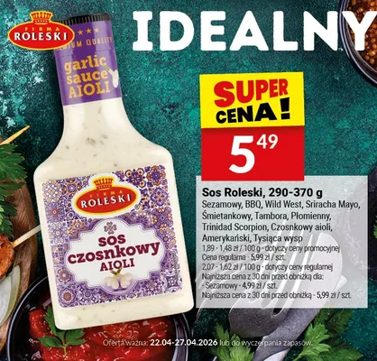 Sos Roleski Sezamowy promocja w Twój Market