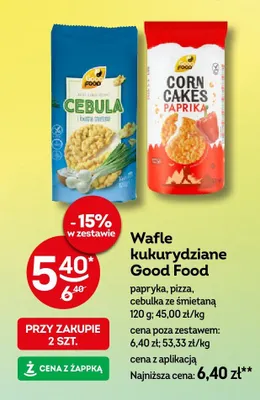 Wafle kukurydziane Good Food papryka, pizza, cebulka ze śmietaną promocja w Żabka