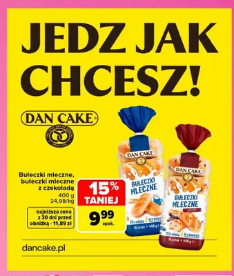 Bułeczki mleczne z czekoladą Dan Cake promocja w Carrefour