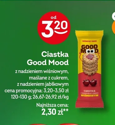 Ciastka Good Mood z nadzieniem wiśniowym promocja w Żabka