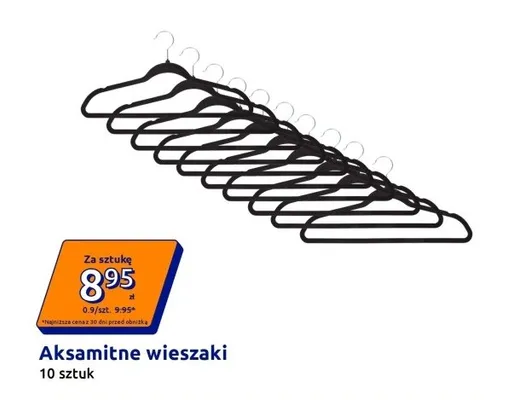 Aksamitne wieszaki promocja w Action