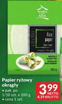 Papier ryżowy okrągły House of Asia promocja w Makro