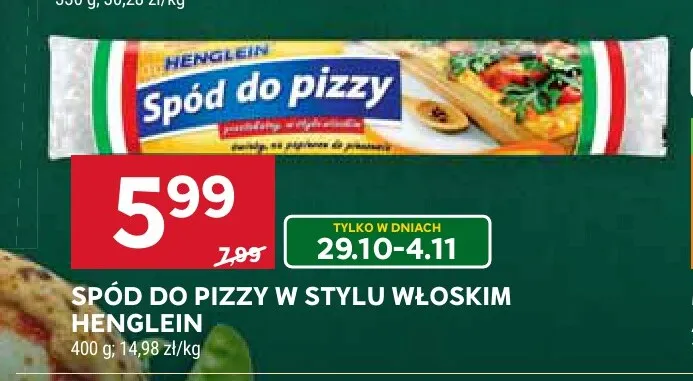 Spód do pizzy w stylu włoskim Henglein promocja w Stokrotka