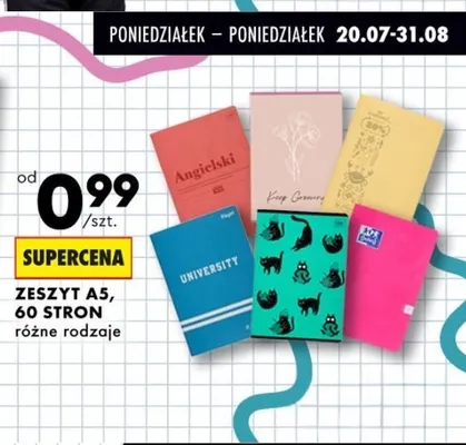 Zeszyt A5 60 stron Kayet promocja w Biedronka