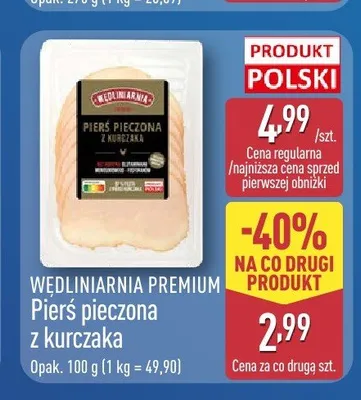 Pierś pieczona z kurczaka Wędliniarnia Premium promocja w Aldi