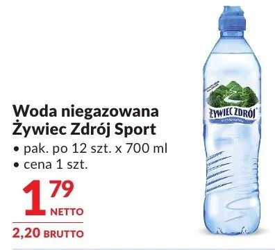 Woda niegazowana Żywiec Zdrój Sport promocja w Makro