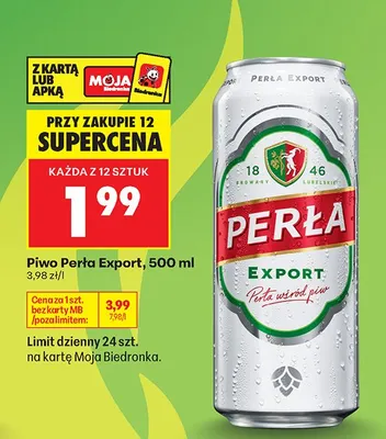 Piwo Perła Export promocja w Biedronka
