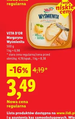 Margaryna Wyśmienita Vita D'Or promocja w Lidl