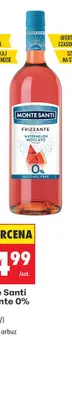 Wino bezalkoholowe musujące Monte Santi Frizzante 0% arbuz promocja w Biedronka
