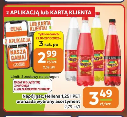 Napój gazowany oranżada Hellena promocja w Społem Częstochowa