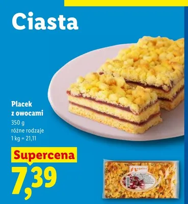 Placek z owocami promocja w Lidl