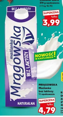 Maślanka naturalna bez laktozy Mrągowska promocja w Kaufland