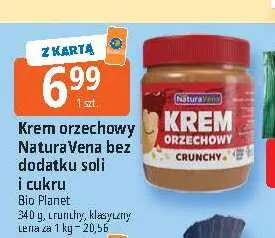 Krem orzechowy crunchy NaturaVena bez dodatku soli i cukru promocja w Leclerc