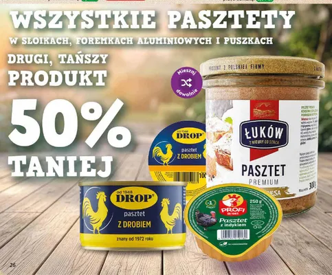 Pasztety w słoikach, foremkach aluminiowych i puszkach promocja w Dino