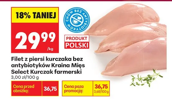 Filet z piersi kurczaka bez antybiotyków Kurczak farmerski promocja w Biedronka