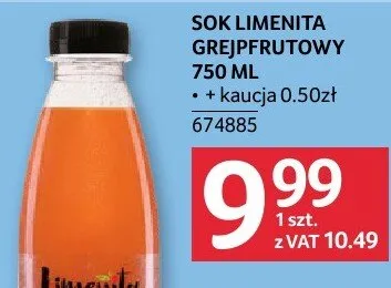 Sok limenita grejpfrutowy promocja w Selgros